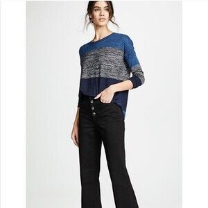 Rag and Bone Emerald Stripe Hudson Long Sleeve Sweater
